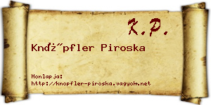 Knöpfler Piroska névjegykártya